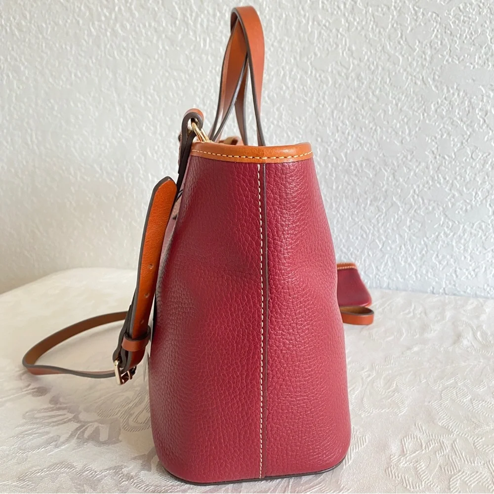 Dooney & Bourke Burgundy brown Leather 2 way briana Tote